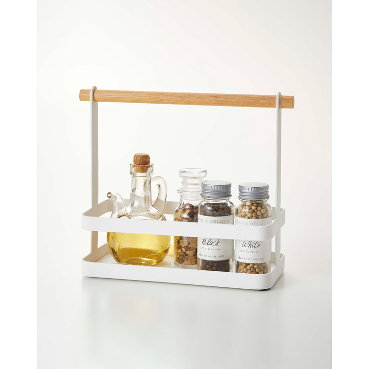 Yamazaki USA Yamazaki Home Spice Rack Steel Wood Handles